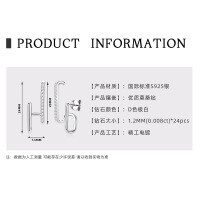 925 Sterling Silver Moissanite Women's Long Bar Earrings, Trendy Wholesale Accessories.-[Irregular] K Silver  925 Silver