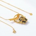wholesale 925 Silver Gold-Plated Abstract Feather Geometric V-Shaped Pendant Necklace for Women, New Japanese Retro Style Luxury Lightweight-0-2