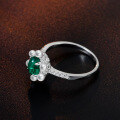 wholesale 925 Silver 1ct Oval-Cut Lab-Grown Emerald/Ruby/Sapphire 5*7 Candy Bean Fashion Versatile Ring-0-1