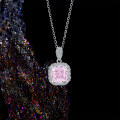 Metal Alloy Blazing Crystal Princess-Cut Pendant Necklace-0-1