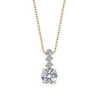 S925 Sterling Silver Moissanite Pendant Necklace, Cross-Border Live Hot-Sell, Minimalist Elegant-Simple teardrop necklace [K gold]  925 silver