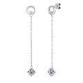 wholesale S925 Sterling Silver Japanese Korean Style Trendy Chain Moissanite Earrings, Unique Niche High-End Sense Ear Studs for Women Wholesale-0-4