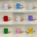 wholesale 925 Sterling Silver Ring for Women with Ice Flower Cut 8A Zircon High Carbon Diamond, Cross-Border Hot-Selling Colorful Diamond Ring, Factory Direct-0-0