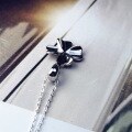 wholesale 990 Sterling Silver Four-Leaf Clover Necklace for Women, Korean Style Polished Pendant, Short Layering Chain for Students-0-2