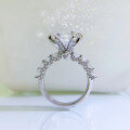 wholesale 925 Silver New 5ct Firework Cut Aurora Six-Prong Ring for Women, High-End Rich Lady Style Ring-0-2