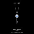 Sterling Silver Colorful Moissanite Pendant Necklace, Luxury Key Chain, Cross-Border Ready Stock-0-4