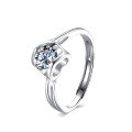 wholesale 1 Carat D Color Moissanite Ring for Women, Unique Design Classic Six-Prong Engagement Ring, Sterling Silver Jewelry-0-19