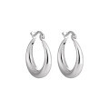 wholesale S925 Sterling Silver Round Smooth Hoop Earrings for Women, Minimalist Style, Small and Unique, Ins High-end Feel, Silver Ear Clasp-0-5
