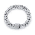 wholesale S925 Sterling Silver Cross-Border Amazon Best-Selling Cuban Chain with Moissanite 12mm Bracelet for European and American Hip-Hop Trendy Men-0-0