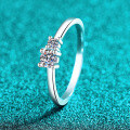 S925 Sterling Silver Full Moissanite Women's Ring, Minimalist and Versatile-0-0
