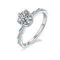 925 Silver Moissanite 6-Claw Snake-Style Hollow Setting Ring for Women, Factory Direct-0-2