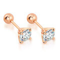 wholesale 925 Sterling Silver Rose Gold Earrings, Minimalist and Elegant Small Niche Design, Luxurious and Versatile Moissanite Studs for Women, Cross-border-0-4