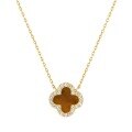 wholesale Metal Material: 925 Silver Cross-border Hot Sale Women's Necklace, Versatile and Light Luxury Choker with Four-leaf Clover Shell Pendant Chain for Foreign Trade Jewelry Wholesale-0-4