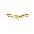 Metal Rhodium-Plated Sterling Silver Moissanite V-Shape Stackable Geometric Ring Set-0-9