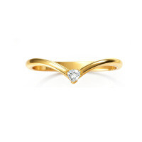 Metal Rhodium-Plated Sterling Silver Moissanite V-Shape Stackable Geometric Ring Set-One 18K gold V-shaped single diamond  US size 9