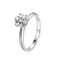 S925 Sterling Silver Moissanite Six-Prong 1-Carat Bridal Ring-0-3