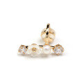 wholesale 925 Silver Gold Plated, DunLi New Gentle Shell Flower Ear Clip with Zirconia for Women, No Piercing Required-0-1