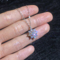 S925 Silver Moissanite Sunflower Pendant Necklace, Cross-Border New Wholesale-0-1