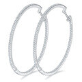wholesale Metal material first - Cloudsame Jewelry new luxury oversized 50mm hoop earrings full pave 11mm round Moissanite-0-0