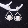 wholesale 925 Sterling Silver Hollow-Out Design Earrings for Women, New Trend High-End Pearl Ear Drops, Gift for Girlfriend-0-0