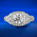 wholesale S925 Sterling Silver New Classic Daily Wear Versatile Fashion One-Carat Simulated Diamond Ring-0-5