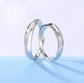 wholesale 999 pure silver couple rings for women, small and unique design with a high-end feel, adjustable solid silver plain band rings for men, a pair of rings to gift your girlfriend-0-23