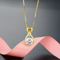 wholesale S925 silver fashion cute necklace accessory Korean simulated diamond jewelry pendant ladies teardrop-shaped pendant-0-3