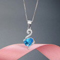 wholesale 925 Sterling Silver Blue Crystal Swan Necklace Women's Korean Japanese Minimalist Small Luxury High-end Pendant Fashion Versatile Collarbone Chain-0-0