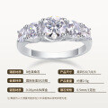 925 Sterling Silver 1-Carat Moissanite Women's Ring, Multi-Stone, Exquisite Craftsmanship, New High-End Niche Design-0-4