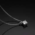 wholesale S925 Sterling Silver Necklace [Clearance with Free Shipping] Unconventional Square Zircon Pendant for Women, Small and Unique, Simple and Versatile-0-2