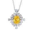 S925 Sterling Silver Full-Drill Pigeon Egg Necklace with High-Carbon Zirconia Lavender Pendant-0-3