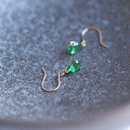 wholesale 9K Gold French Elegant Emerald Drop Earrings for Women-0-1