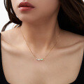 wholesale S925 Sterling Silver Opal Cute Cat Minimalist Versatile Necklace for Women Choker-0-1