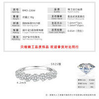 S925 Silver Seven-Flower Semi-Ring with Moissanite-Seven Little Flowers [K White Gold]  US$9