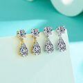 18K Gold Plated 925 Sterling Silver Pear Moissanite Earrings Wholesale-0-0