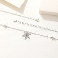 wholesale S925 Sterling Silver One Leaf Tells Autumn Maple Leaf Necklace for Women, Light Luxury Collarbone Chain, Ins Niche Design, Engraved, Poizon Same Style-0-2