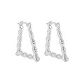 wholesale S925 Sterling Silver Geometric Triangle Bamboo Texture Design Korean Minimalist and Unique Elegant Earrings with Ear Clips for Women-0-5