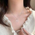 wholesale S925 Sterling Silver Chinese Style Mother-of-Pearl Fu Character Pendant Necklace, National Trend Niche Premium Design Collarbone Chain-0-1