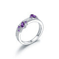wholesale S925 Silver Vintage Series Natural Amethyst Ring with Exquisite Design, Luxury Feel, and Gemstone Inlay-0-5