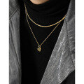 wholesale S925 Sterling Silver Korean Version Ins Minimalist Niche Design Versatile Smooth Heart-shaped Pendant Collarbone Necklace for Women-0-2