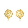 wholesale S925 Silver Plated 10K Gold Japanese Light Luxury Goddess Relief Ear Climber Earring, Trendy and Unique Small Design Ear Accessory-0-5