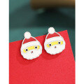 wholesale 925 Sterling Silver Santa Claus Earrings, Small Batch Design, Premium Feel, New Arrival, Autumn Winter Holiday Earrings-0-0