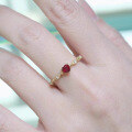 wholesale 18K gold natural ruby ring with vintage lace small heart design, a luxurious piece-0-0