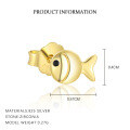 wholesale S925 Sterling Silver Animal Black Zircon Light Luxury Earrings, Women's Fashion Retro Trendy Minimalist Earrings-0-5