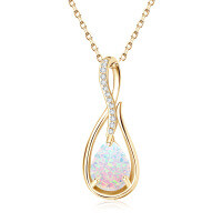 S925 Silver Saturn Orbit Opal Pendant Necklace-Style C [Clearance Sale with Free Shipping]  925 Silver