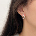 wholesale S925 Sterling Silver Minimalist Twisted Line Stud Earrings for Women, Korean Dongdaemun Summer New Arrival Versatile High-End Earrings-0-3