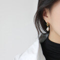 wholesale S925 Sterling Silver Baroque Pearl Twist Hoop Earrings for Women, Korean Style Personality Earrings-0-2