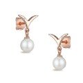 wholesale S925 Sterling Silver Rose Gold Minimalist Leaf Bud Pearl Earrings for Summer Commute, Wholesale Elegant Style-0-6