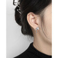 wholesale S925 Sterling Silver 617 Niche Design Minimalist Style Irregular Versatile Lava Inlaid Zircon Earrings for Women-0-2