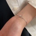 wholesale S925 sterling silver small square bracelet for women, new trendy summer minimalist niche design versatile hand accessory-0-1